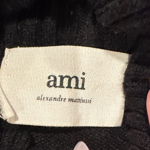 Ami Black Turtleneck Sweater with Red Heart A Motif - Picture 2 of 2